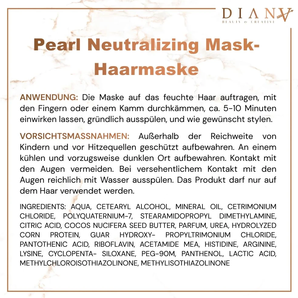B-Tox für Haare und Haarmaske, Kleines Set, Haarkur mit Zusatz von Aminosäuren und B-Vitamine, Haarregeneration, Haarpflege - Pearl, 500g + 300g