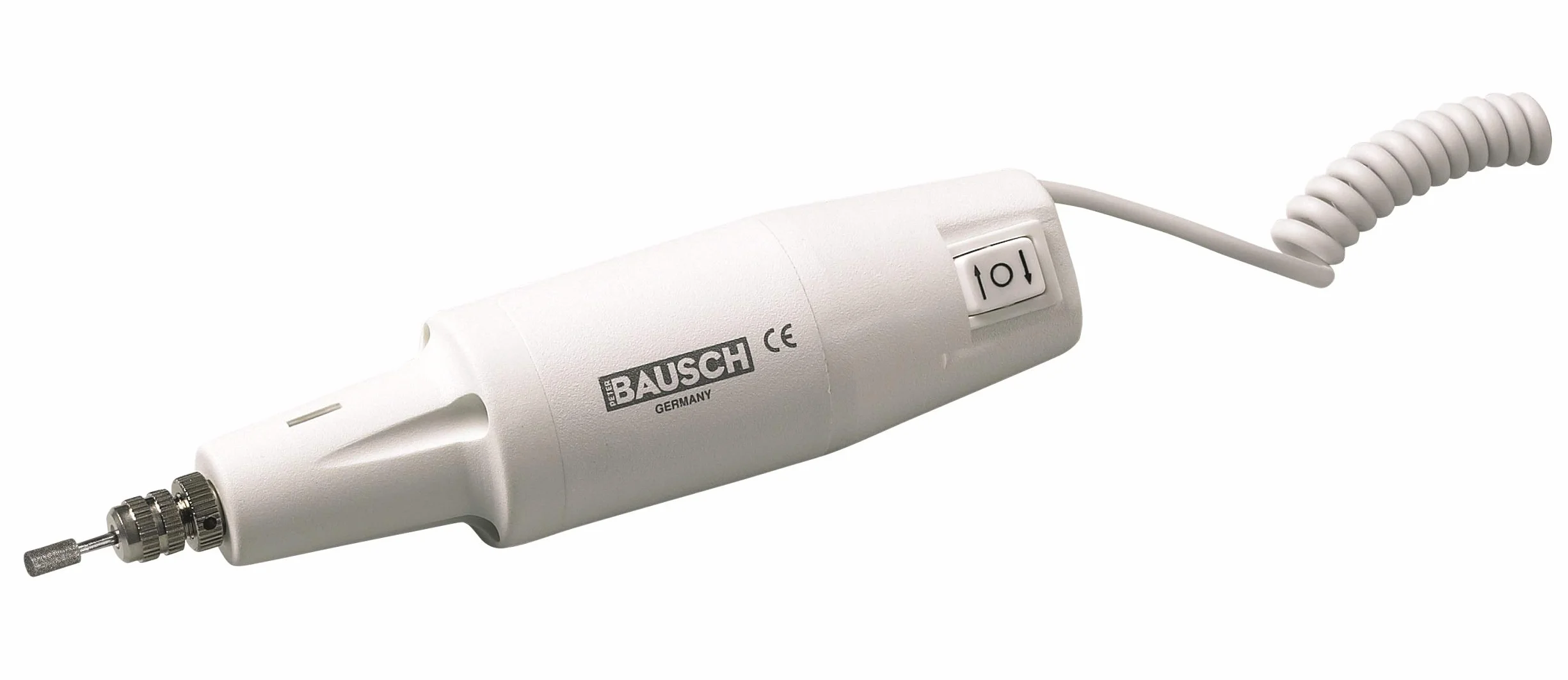 PETER BAUSCH Bausch 0360 Elektrisches Maniküre-/Pediküregerät für Profis, Rechts-/Linkslauffunktion, stufenlos regulierbar, Luftkühlung, 10 Aufsätze: schleifen, feilen, Hornhaut entfernen, Nagelpflege, Fußpflege