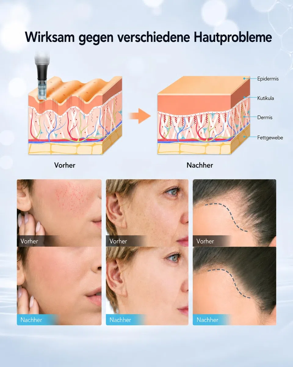 M7S Microneedling Pen Mikronadelstift Professioneller Dermapen mit 22 Ersatzkartuschen Kabelloser Microneedling Pen Einstellbares Microneedling-Gerät für die Hautpflege