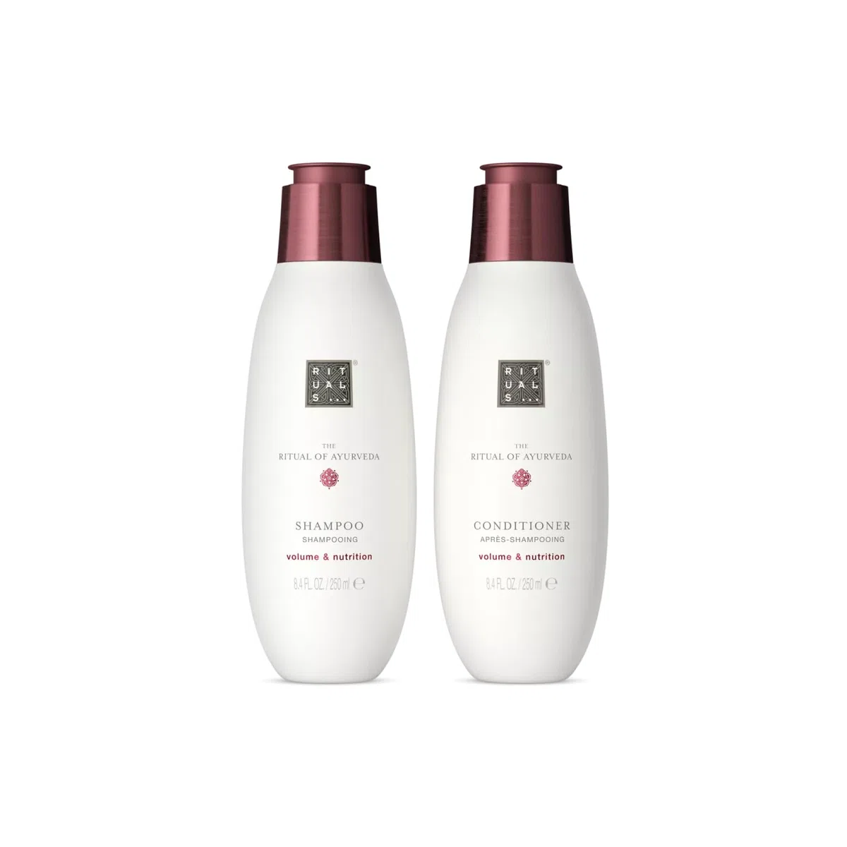 RITUALS Das Ritual of Ayurveda Vorteilspaket | Set aus Shampoo und Spülung | Mit Weizenprotein, Chia | Samen-, Reis- und Macadamianussöl | Vorteilspack 2 x 250 ml