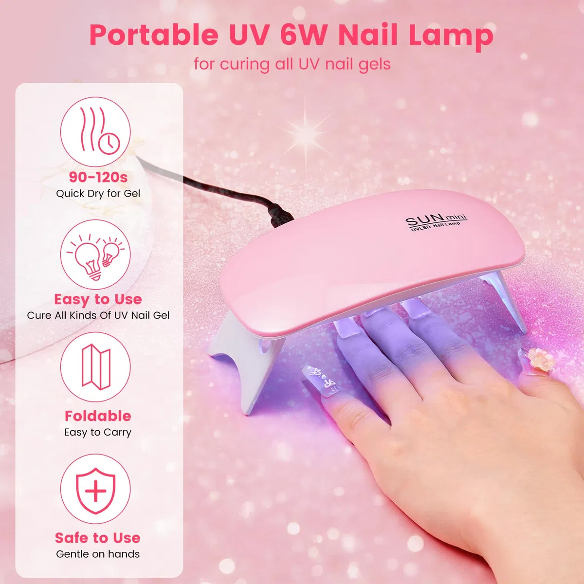 Acryl Nagelset Starterset für Anfänger: 4 Farben Acrylpulver für Nägel mit Übungsfinger Lampe Nagelfräser - Acryl Pulver Nails Selber Machen Nagelstudio Set in Glitter Tasche für Salon (Rose Rot)