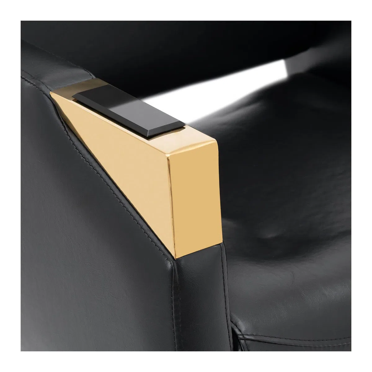 Physa Penryn Black & Gold Friseurstuhl mit Fußstütze 480-630 mm 200 kg Weiß/Golden Barberstuhl höhenverstellbar