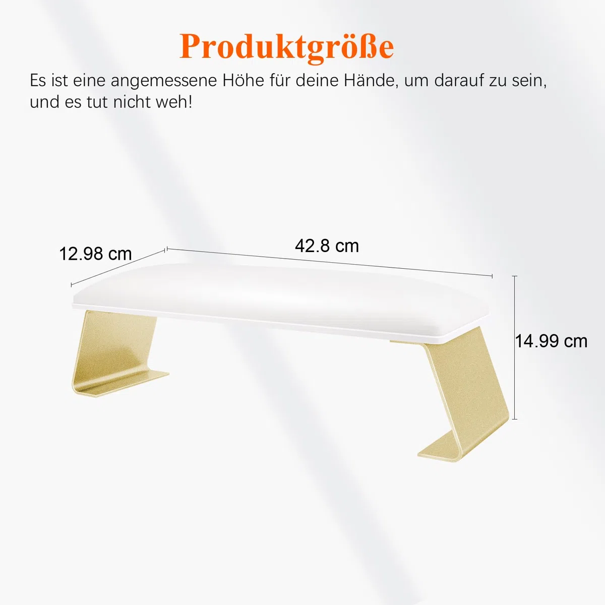 Handauflage Nagelstudio Handgelenkauflage, Armauflage für Nägel, Wrist Rest für Nägel für Nageltechniker Handkissen Nagelstudio Maniküre-Hand, Mit Beinen aus Aluminiumlegierung ﻿ (Weiß)
