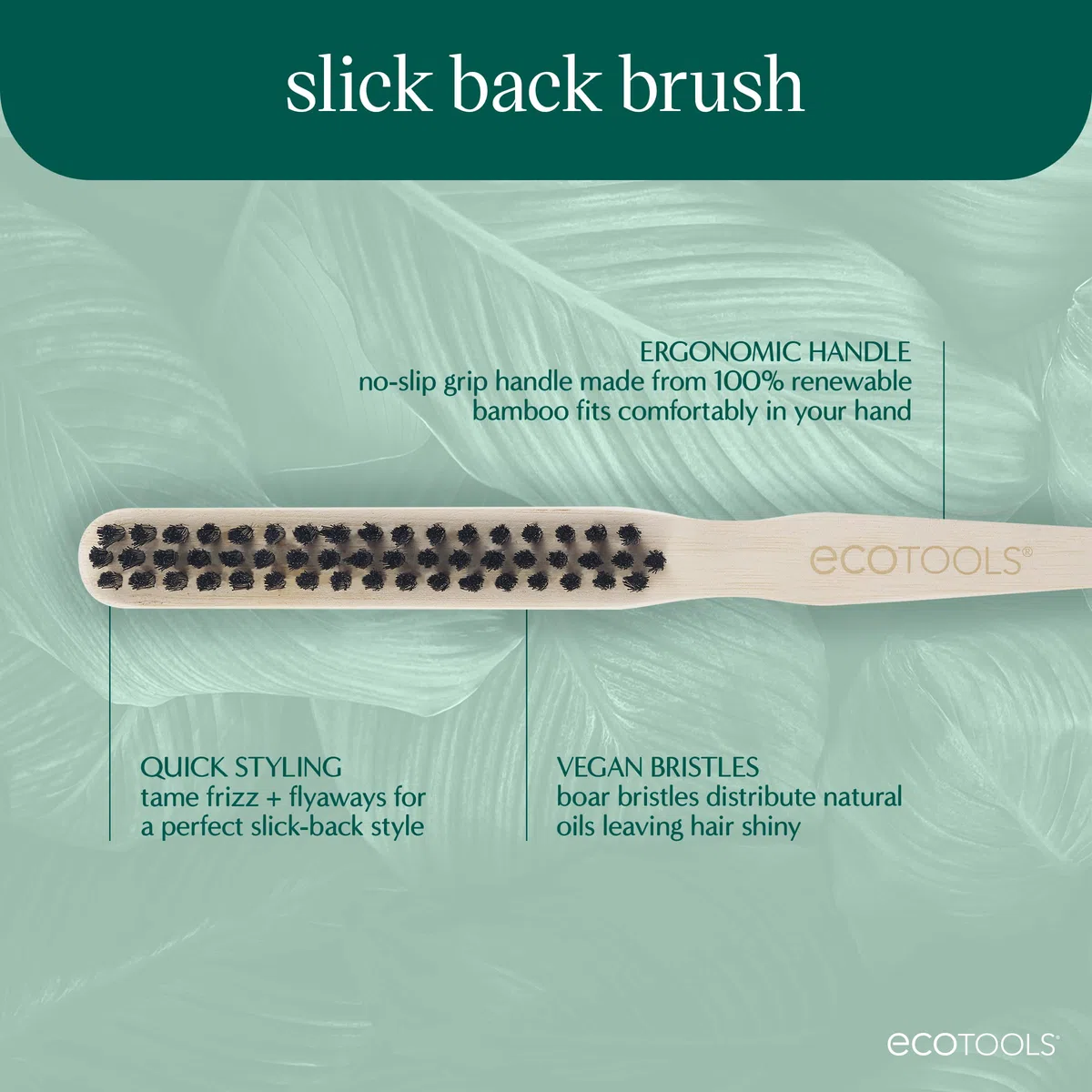 EcoTools Haarbürste mit glatter Rückseite, 1 Stück