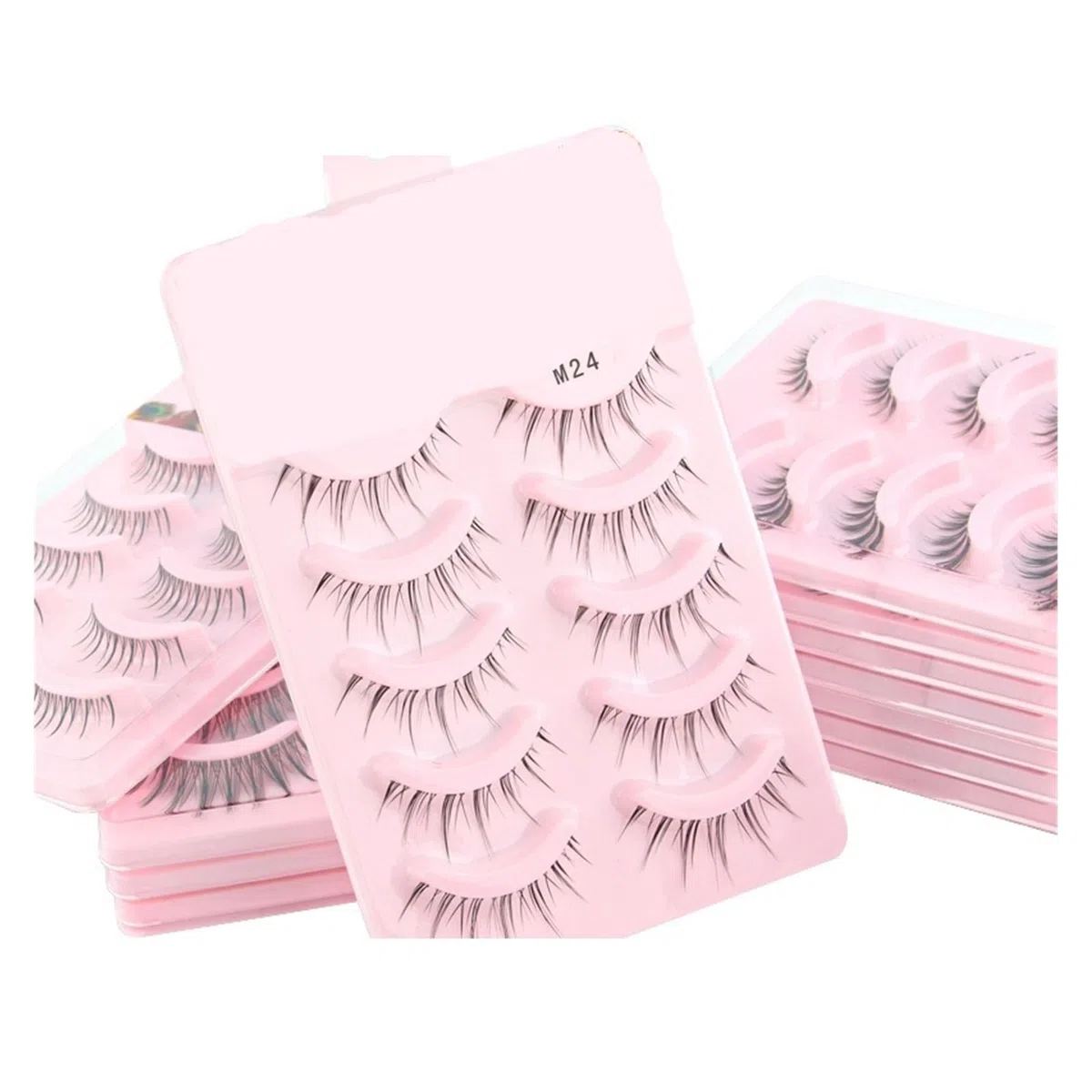UAMOU 2-50 Boxen Manga Lashes Falsche Wimpern Puppe Koreanische Natürliche Anime Wimpern Stachelige Dicke Faux Nerz Wimpern Streifen Make-Up Cheerfully (Color : M24, Size : 20 boxes)