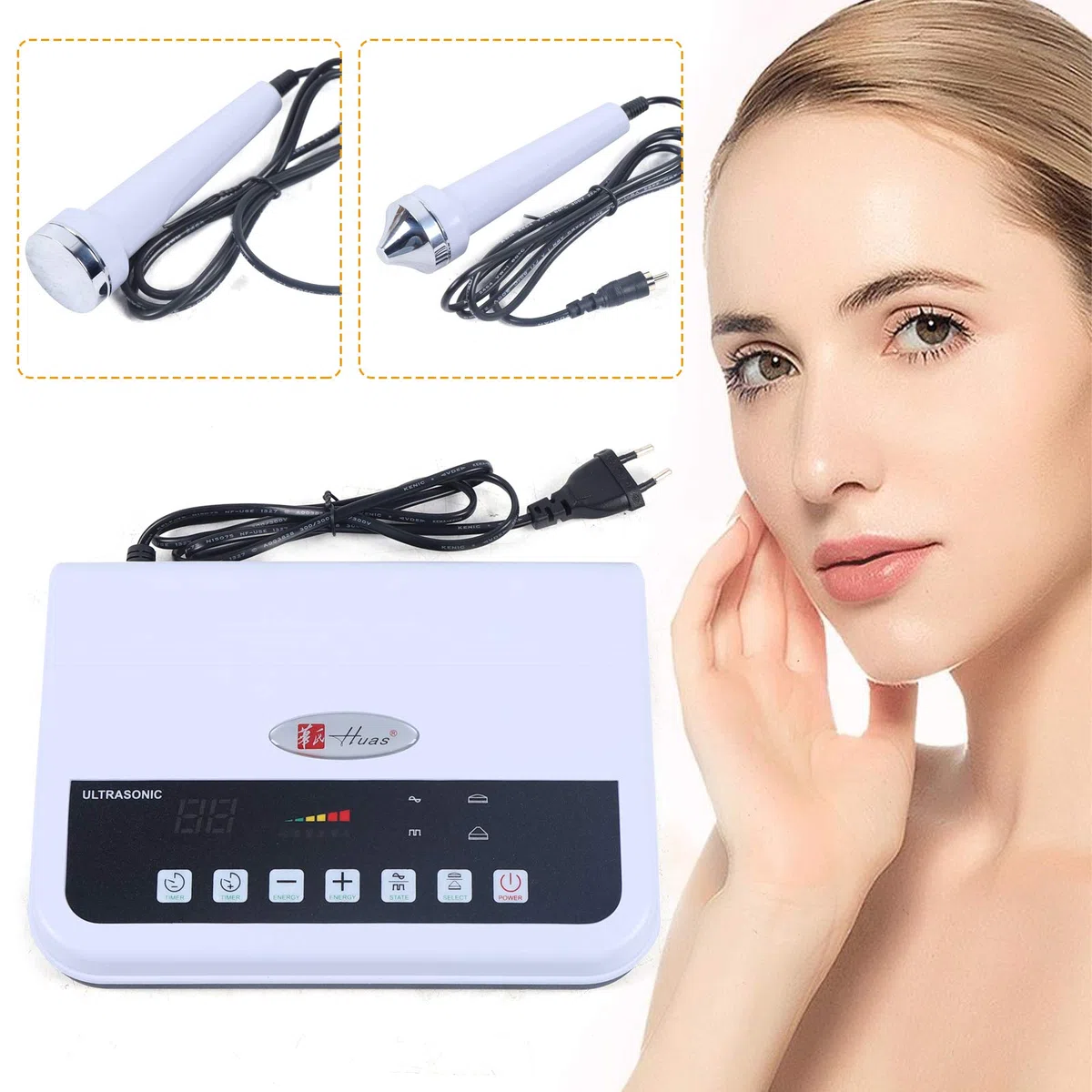 Ultraschall Gesicht Körper Massage Gerät Anti-Aging Antifalten 22W 6 Modi 220V