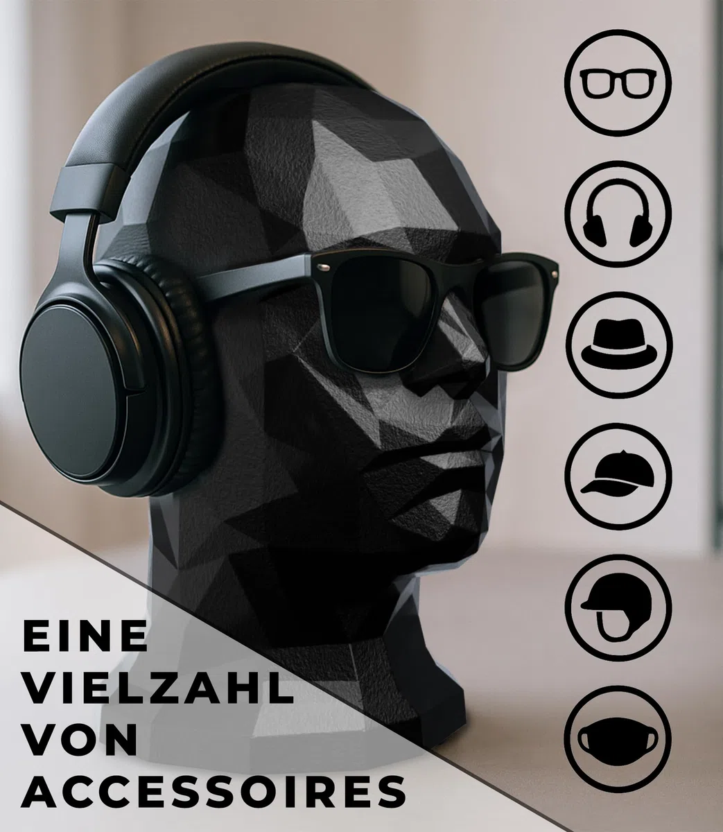 Schaufensterpuppe Kopf Deko für Helme Mützen Brillen Kopfhörer VR-Brille Aussteller