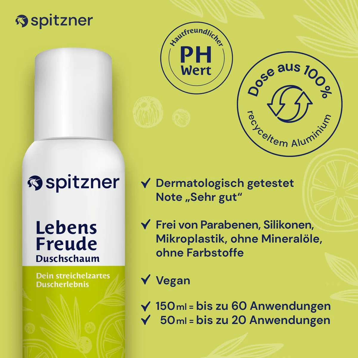 Spitzner Körperpflege Dual Set, 4-teilig: 2 x Duschschaum (150 ml) & 2x Körperlotion (200 ml) Acai Yuzu & Creme –