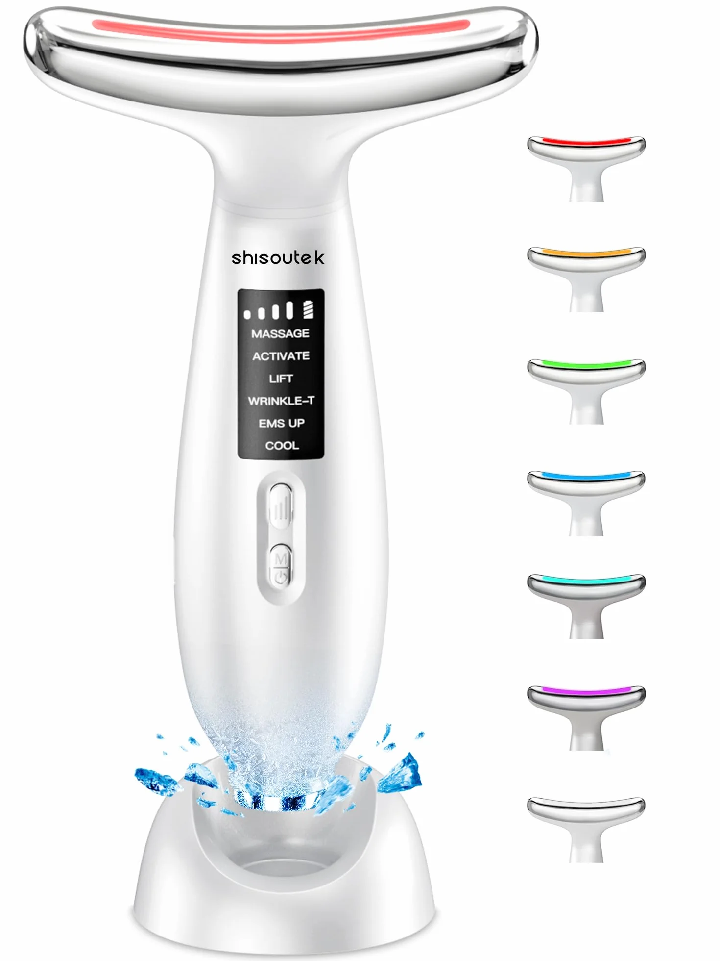 Gesichtsmassagegerät Face Gesicht Falten Gerät: Anti Gegen Falten Beauty Device 5℃ kalte und 45℃ Wärme - EMS Massage Gerät Gesicht 6 Modi 4 Farben LED - Lifting Straffung Gesichtsmassage Damen Herren