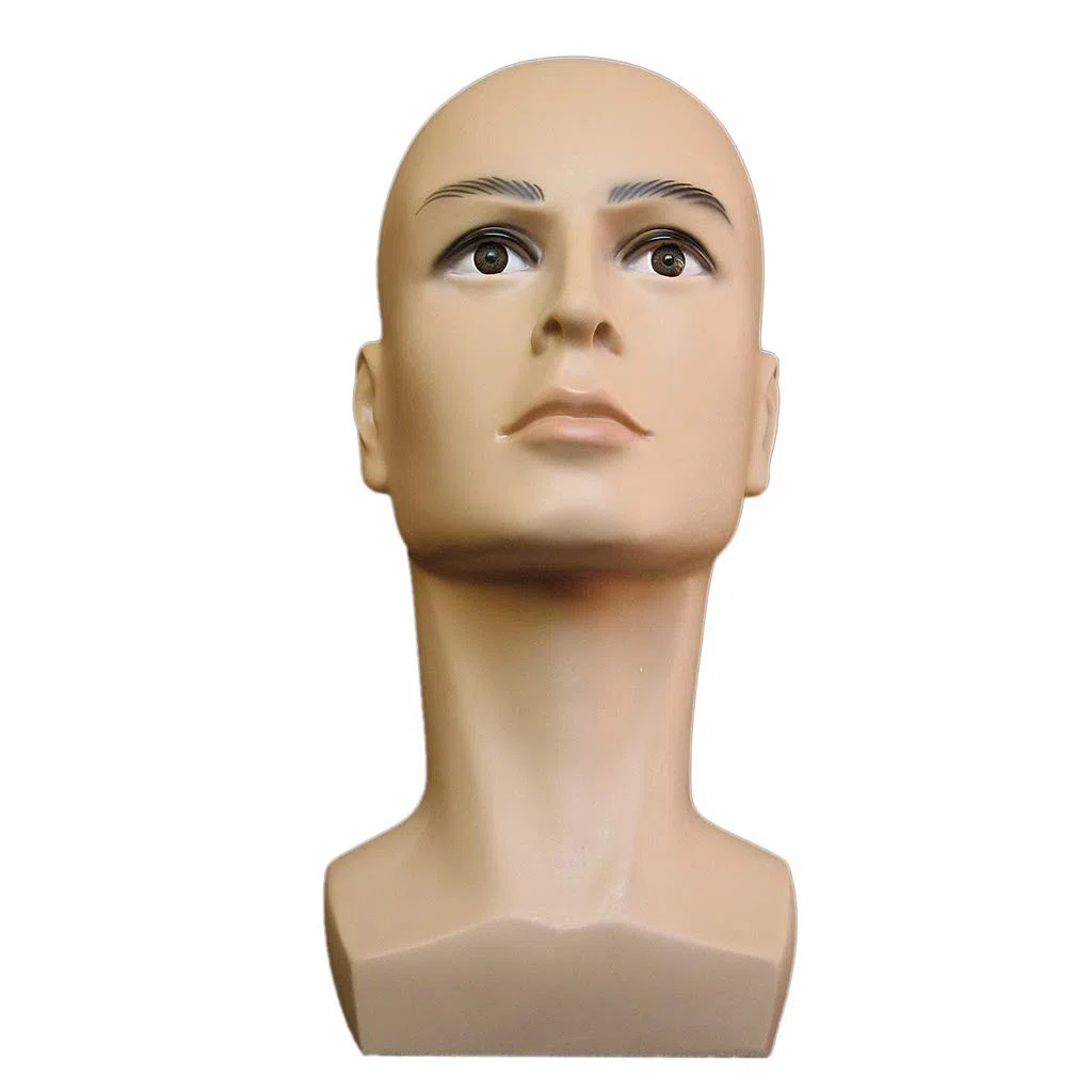 Schaufensterpuppe Kopf Mannequin Kopf aus Glasstahl Brillenständer Perückenständer