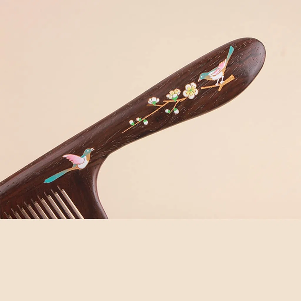 Haarkämme, handgefertigt, bemalter Haarkamm aus Ebenholz, Kamm für Männer und Frauen, geeignet für zu Hause, tragbar, tragbarer Kamm für Haarstyling, Haarbürste