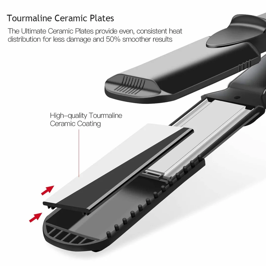 CkeyiN Kreppeisen für Haare,4 in 1 Haarglätter Glätteisen Keramik,Multistyler Glätteisen Set Welleneisen Temperaturregelung Glattes und Hair Crimper