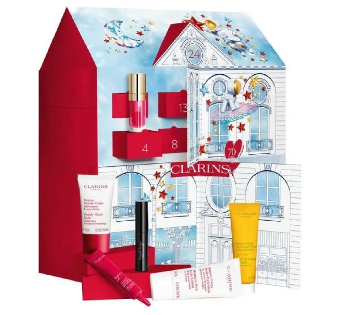 Clarins Adventskalender 2024 Beauty - Frauen Kosmetik Advent Kalender, 24 Geschenke Wert 350 €, Pflege Weihnachtskalender Frau, Adventkalender Damen