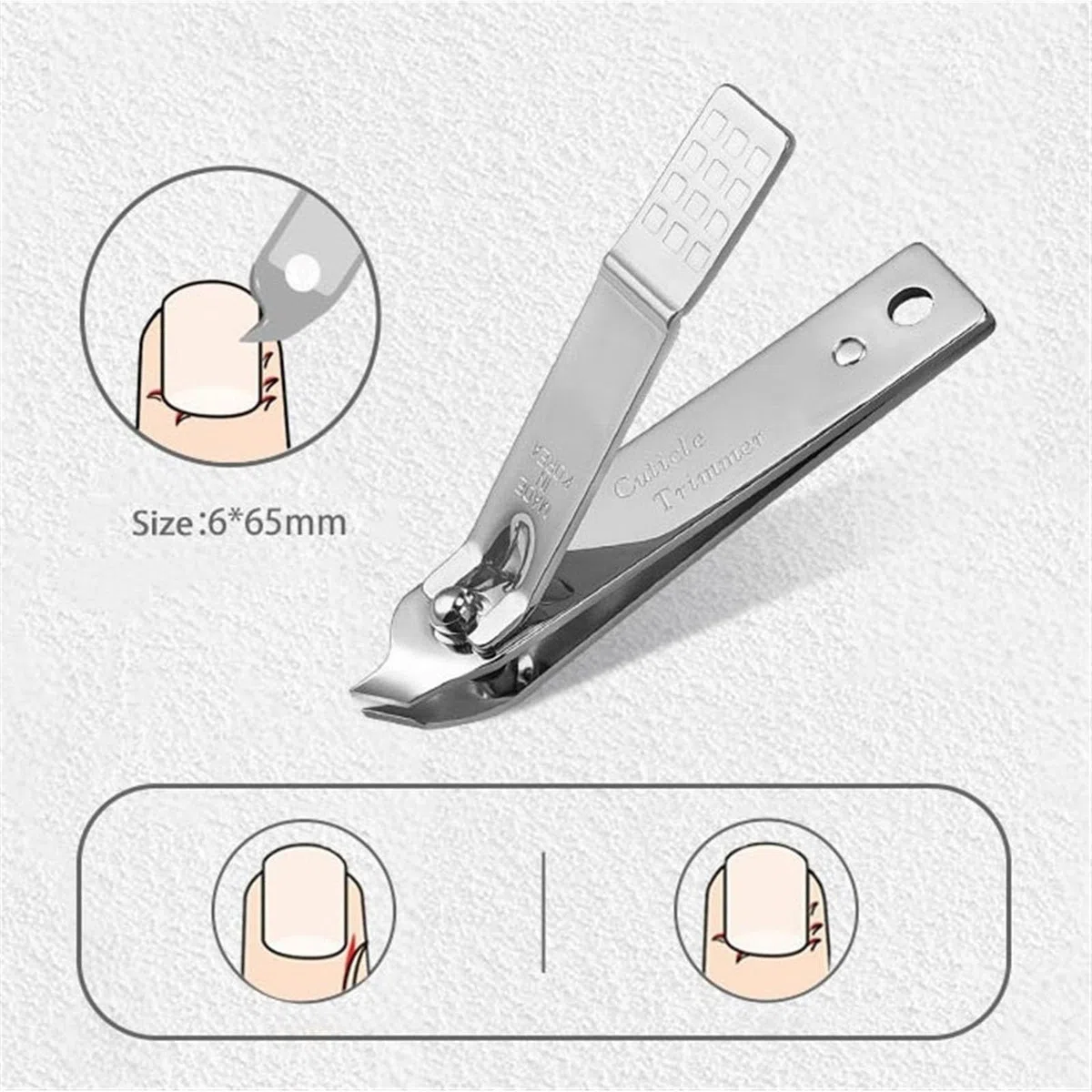 Nagelknipser-Set, 6-teiliges Nagelknipser-Set, Nagelknipser aus Edelstahl, tragbar, für die Reisepflege