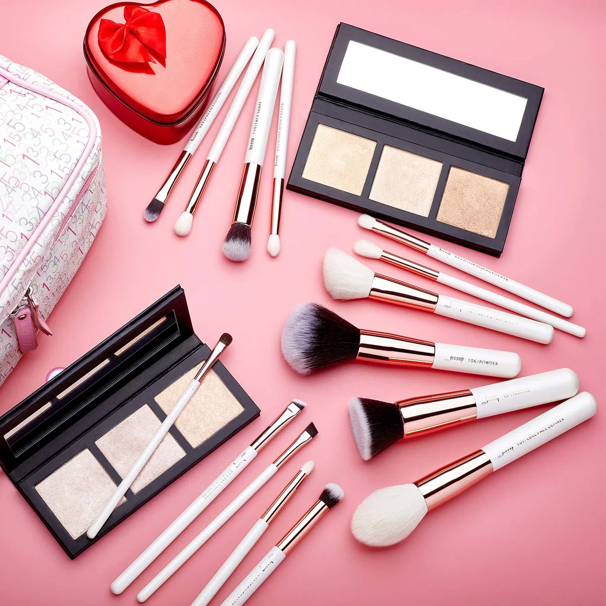 Jessup Make Up Pinsel Sets 15 Pcs Kosmetik Schmink Bürsten Lidschatten Puder Concealer Eyeliner