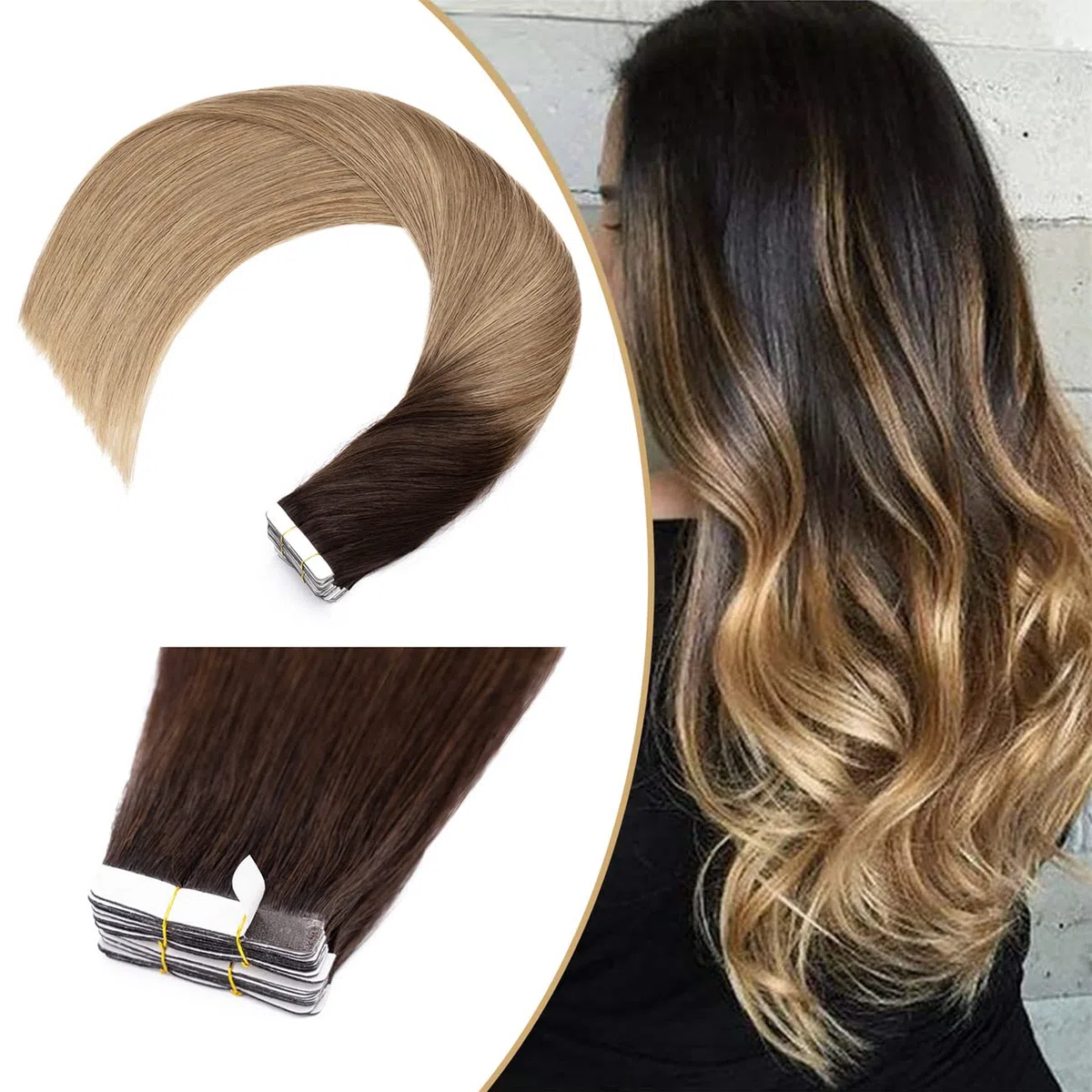 UK MODUS GESCHÄFT UK-Fashion-Shop Tape Extensions Echthaar 40 Schuss 100g Echthaar Extensions Tape In Haarverlängerung Glatt