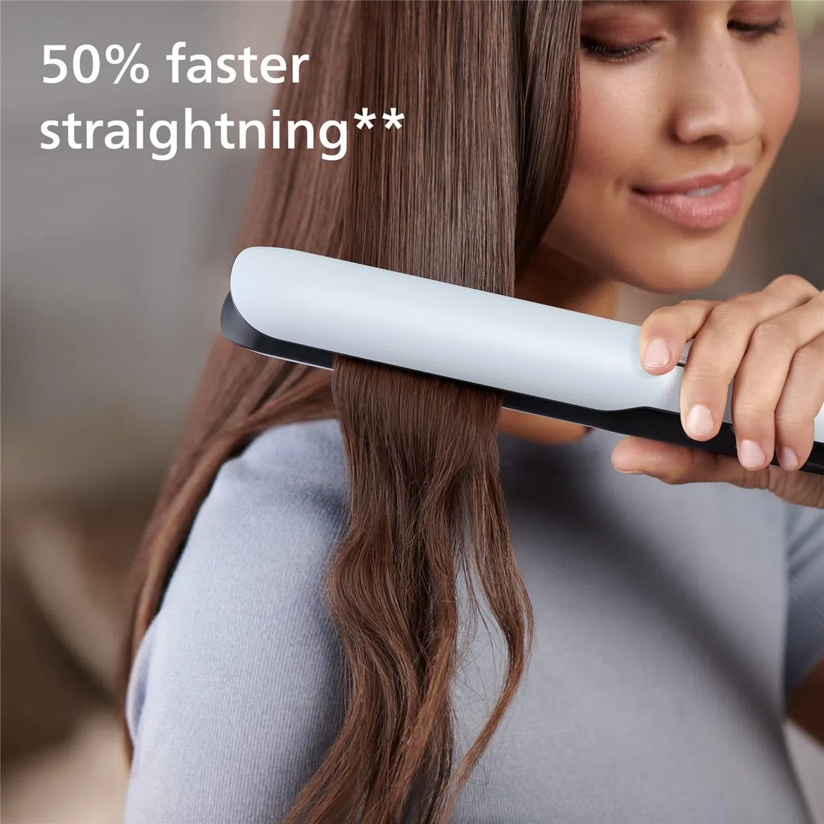 Philips Haarglätter der 5000er Serie mit ThermoShield Technologie, Weiß [Modell BHS520/00]