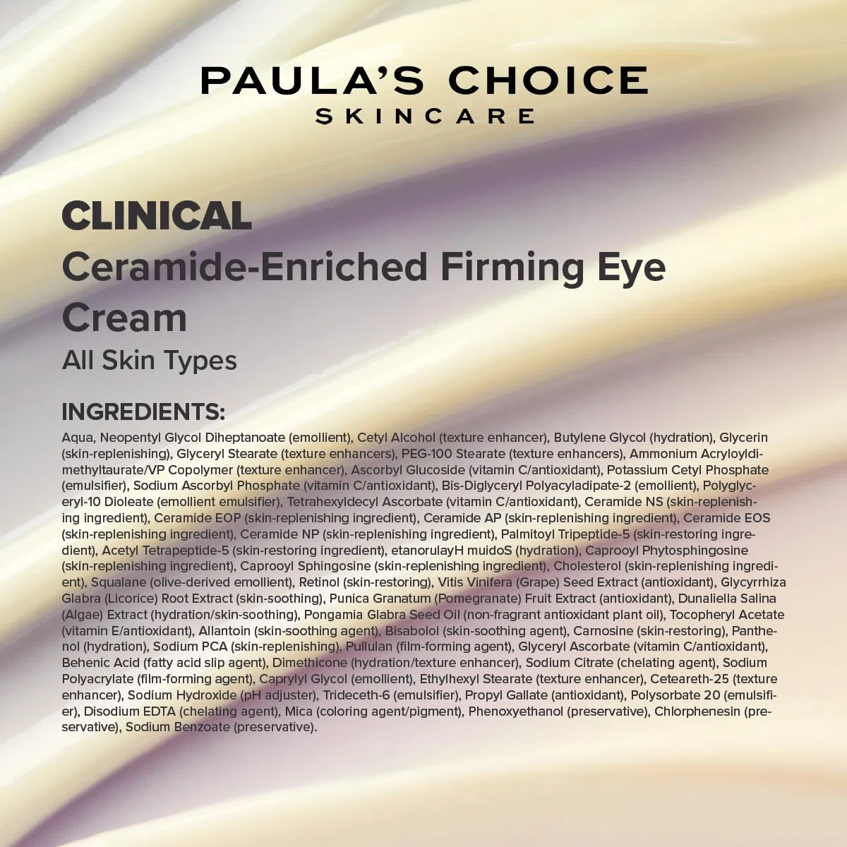 Paula's Choice CLINICAL Ceramide-Enriched Augencreme - Augencreme Gegen Falten und Augenringe, Feuchtigkeit & stärkt Haut um die Augen - mit Retinol & Vitamin C - Alle Hauttypen - 15 ml