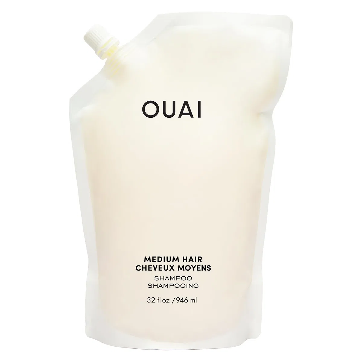 OUAI Mittelgroßes Shampoo-Nachfüllpack – feuchtigkeitsspendendes Shampoo mit Kokosöl, Babassu, Kumquat-Extrakt und Keratin – stärkt, nährt und verleiht Glanz – Parabene, Phthalat- und sulfatfreie
