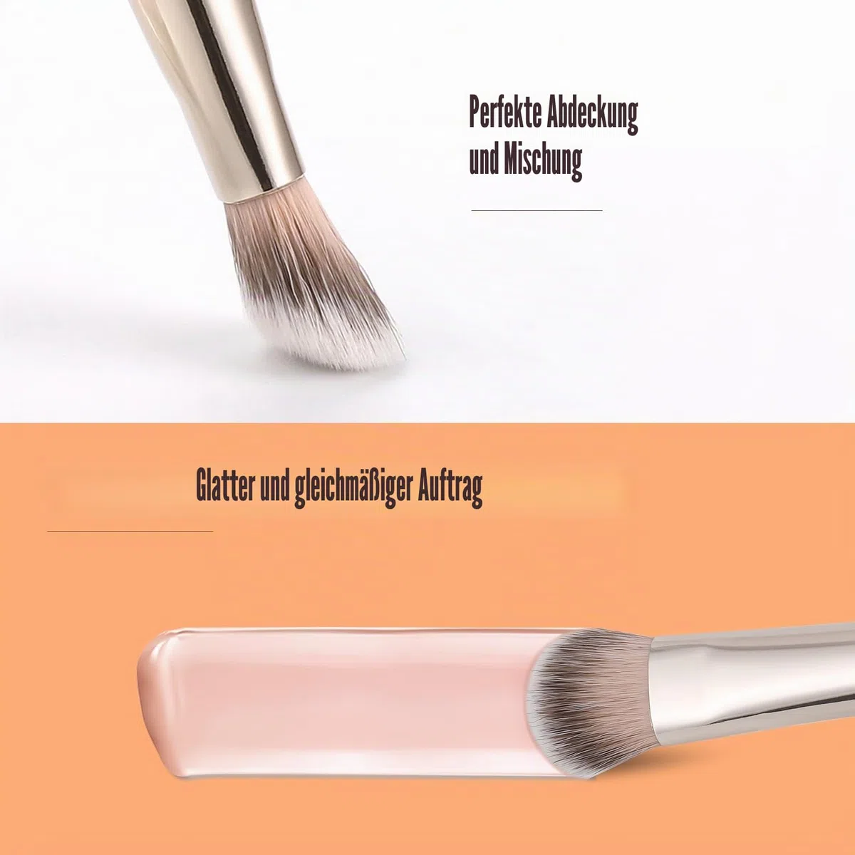 TEOYALL Concealer-Pinsel für die Augenpartie, kleine, flach abgewinkelte synthetische Borsten, makellose Abdeckung, Multitasking-Pinsel mit flüssiger Crème