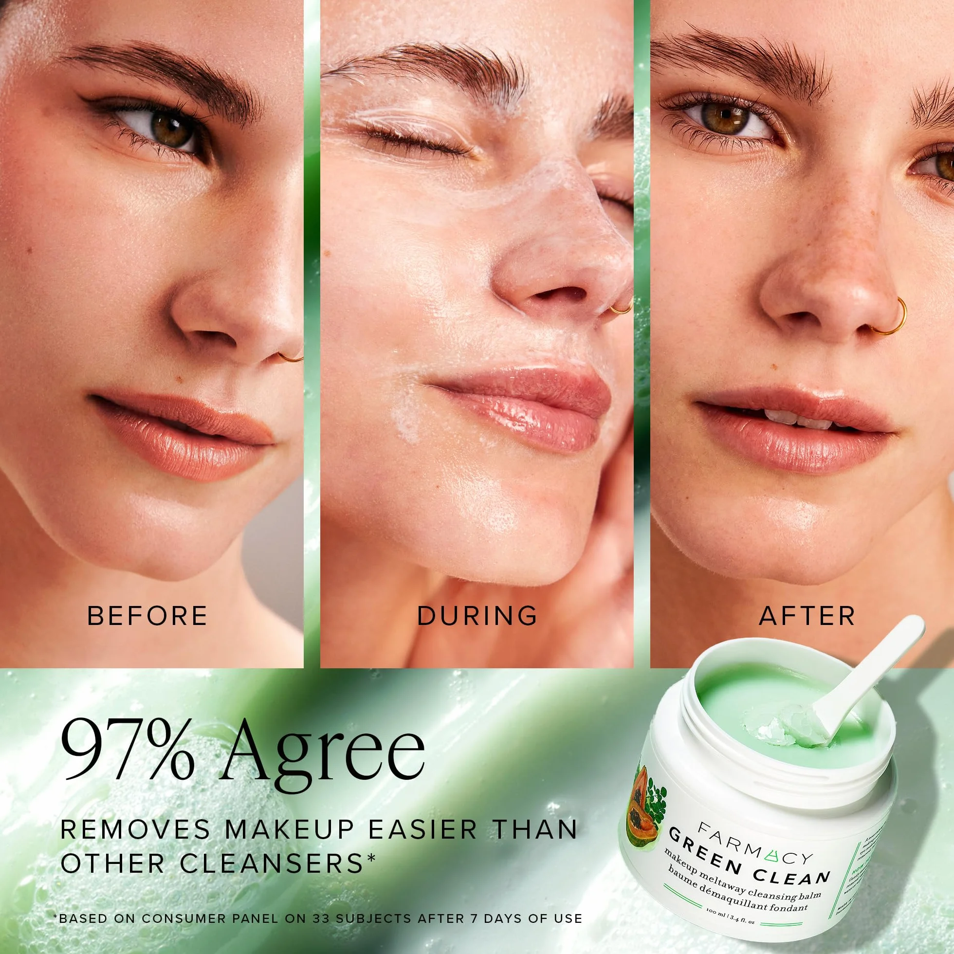Farmacy Natürlicher Bilden-Entferner - Grün Sauber Makeup Wegschmelzen Saubersing Balm Kosmetik - Reisegröße 1.7 oz