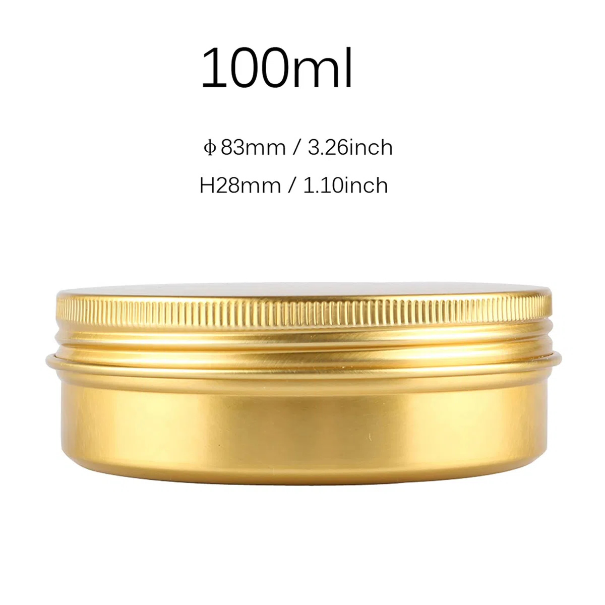 50 Stück 100ml Gold Leere Rund Aluminiumdose mit Schraubdeckel Alu-Dose Aluminium Schraubdose Cremedose Kerzendosen Kosmetikdosen Blechdosen Aludose mit 50 Stück 70mm Aufkleber