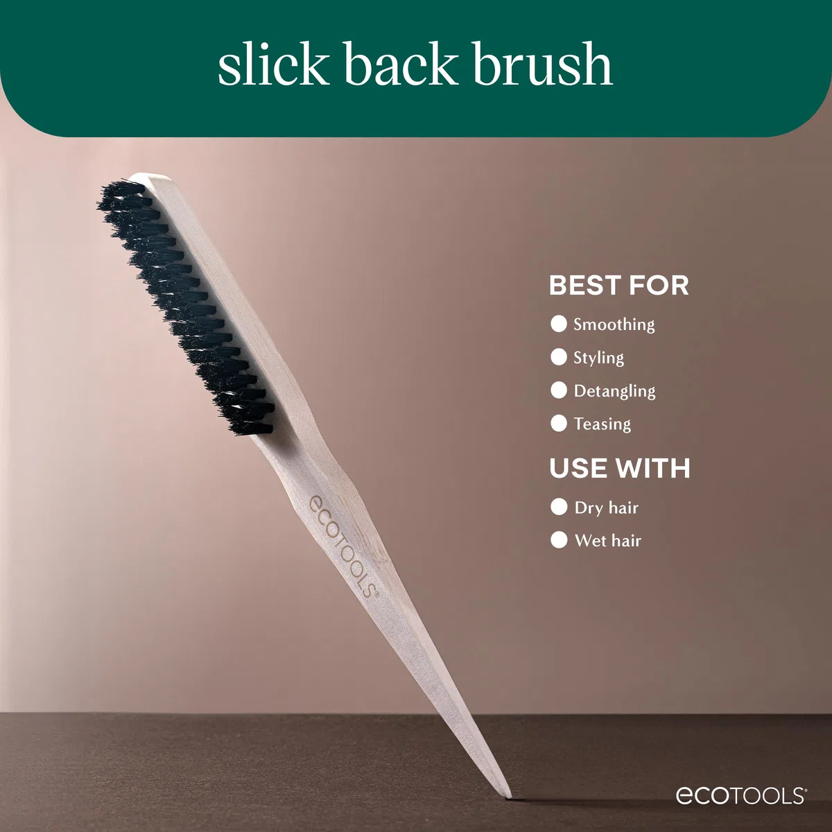 EcoTools Haarbürste mit glatter Rückseite, 1 Stück