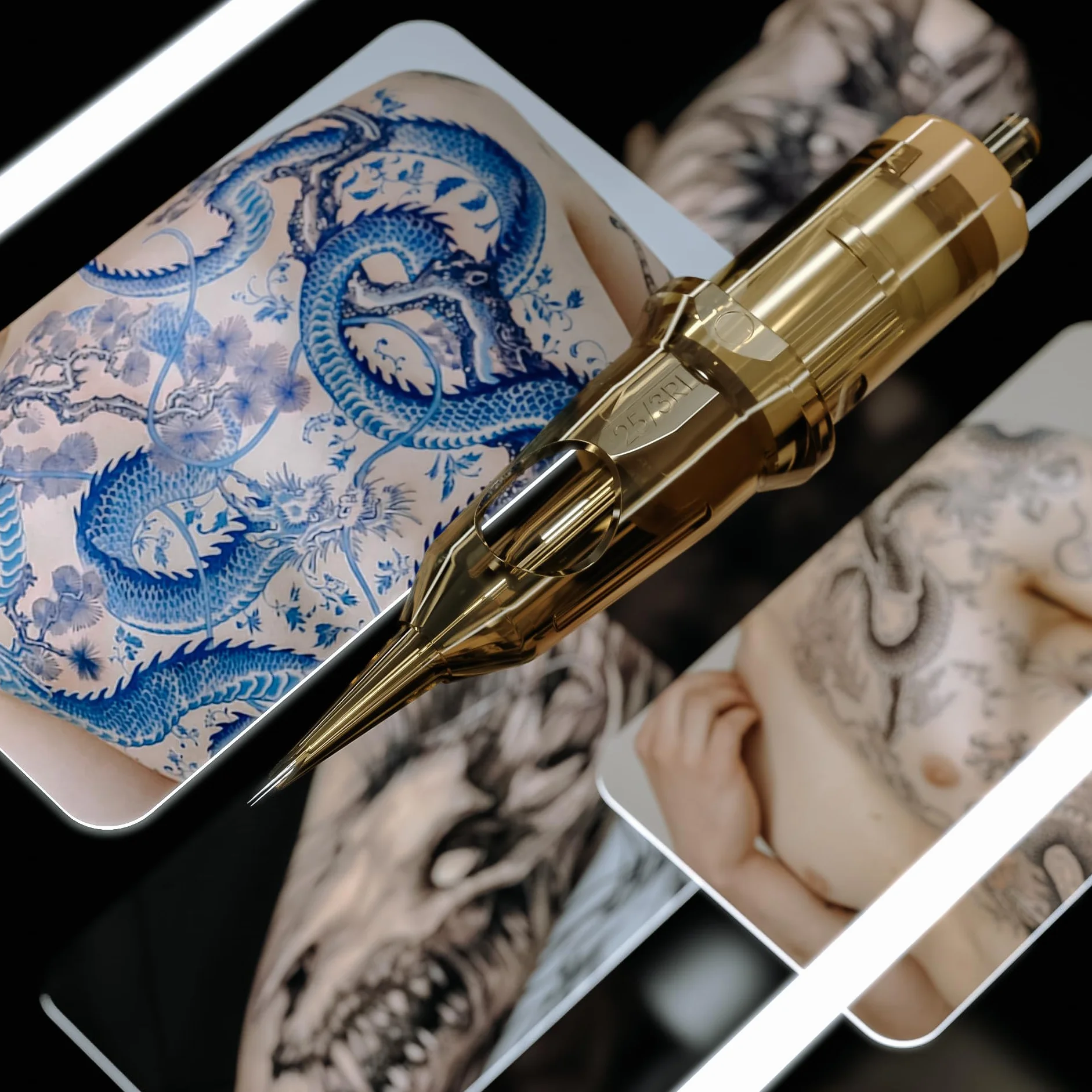 Kwadron Tattoo Cartridge System Round Shader Long Taper 0,35mm 3RS 5RS 7RS 9RS 11RS 13RS 15RS (20 pcs) (35/3RS)