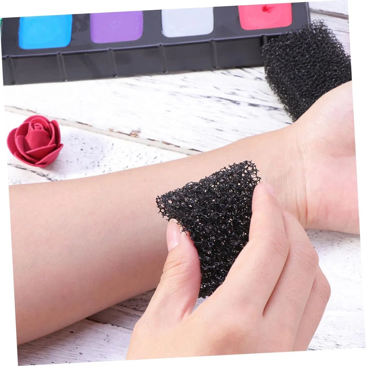 Baluue 32stücke Teiliges Schwarz Halloween Make-up Schwämme Dichte Schwämme Für Spezielle Effekte Blutschminke Und Wunden Für Cosplay Und Halloween-make-up Tragbar Und Leicht Zu