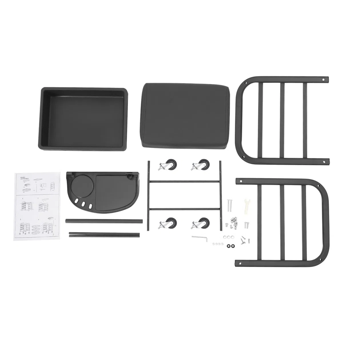 Maniküre Pediküre Wagen mit 3 Schubladen und Rollen, Fußstütze, bis 100kg, 38x32x65cm