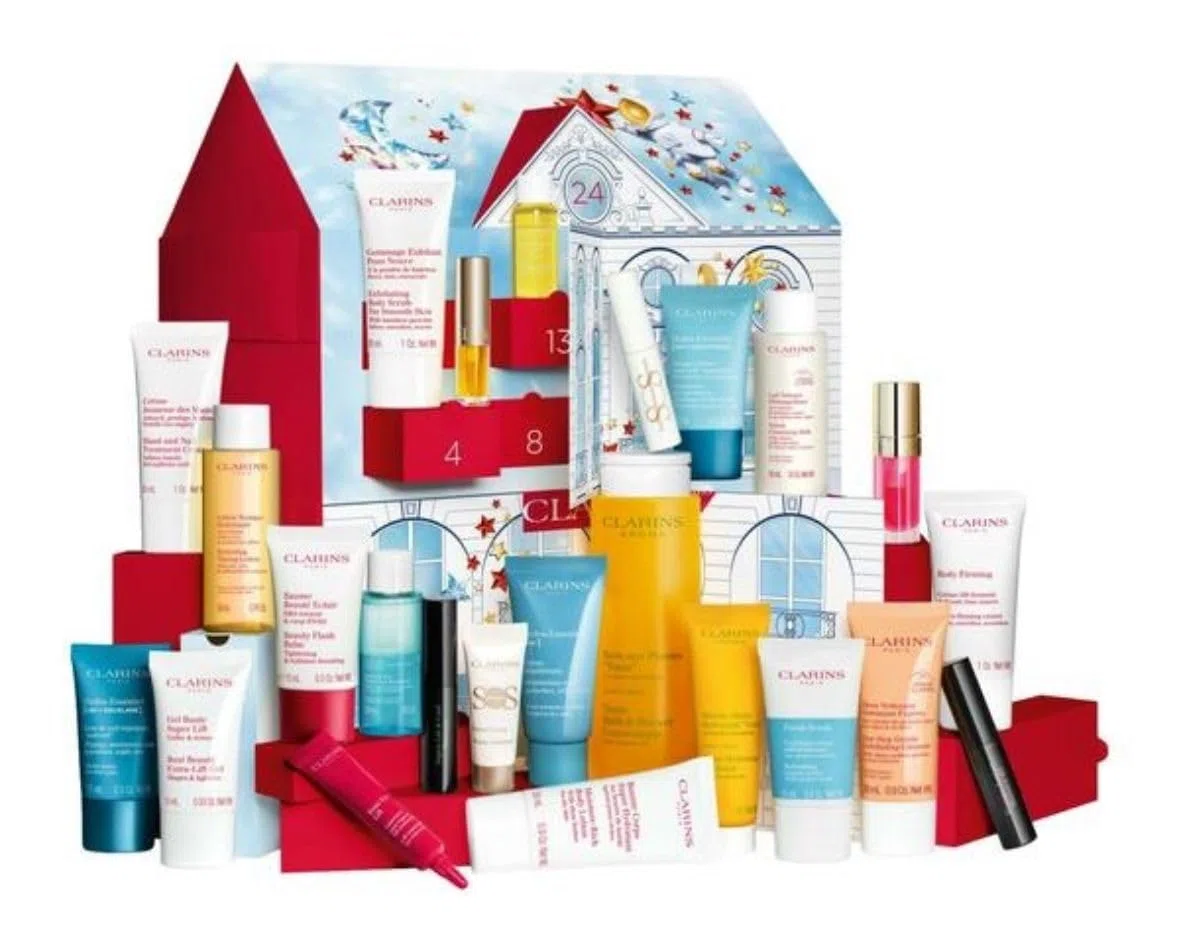 Clarins Adventskalender 2024 Beauty - Frauen Kosmetik Advent Kalender, 24 Geschenke Wert 350 €, Pflege Weihnachtskalender Frau, Adventkalender Damen