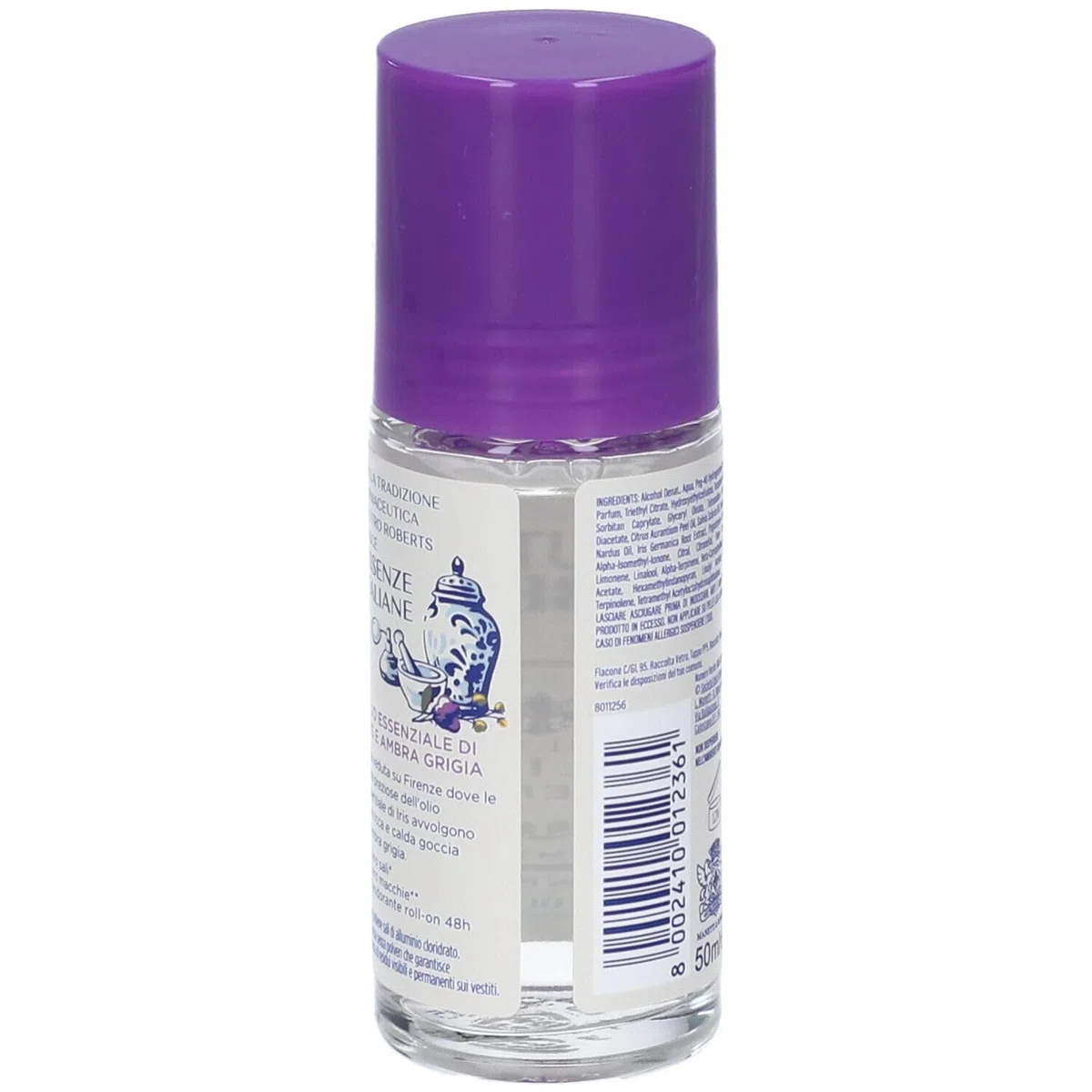 12x Neutro Roberts Deodorante Roll-On Firenze, mit Iris- und Ambra-Grigia-Öl, 50ml,+ Italy Shop Service Kostenloser Schlüsselanhänger