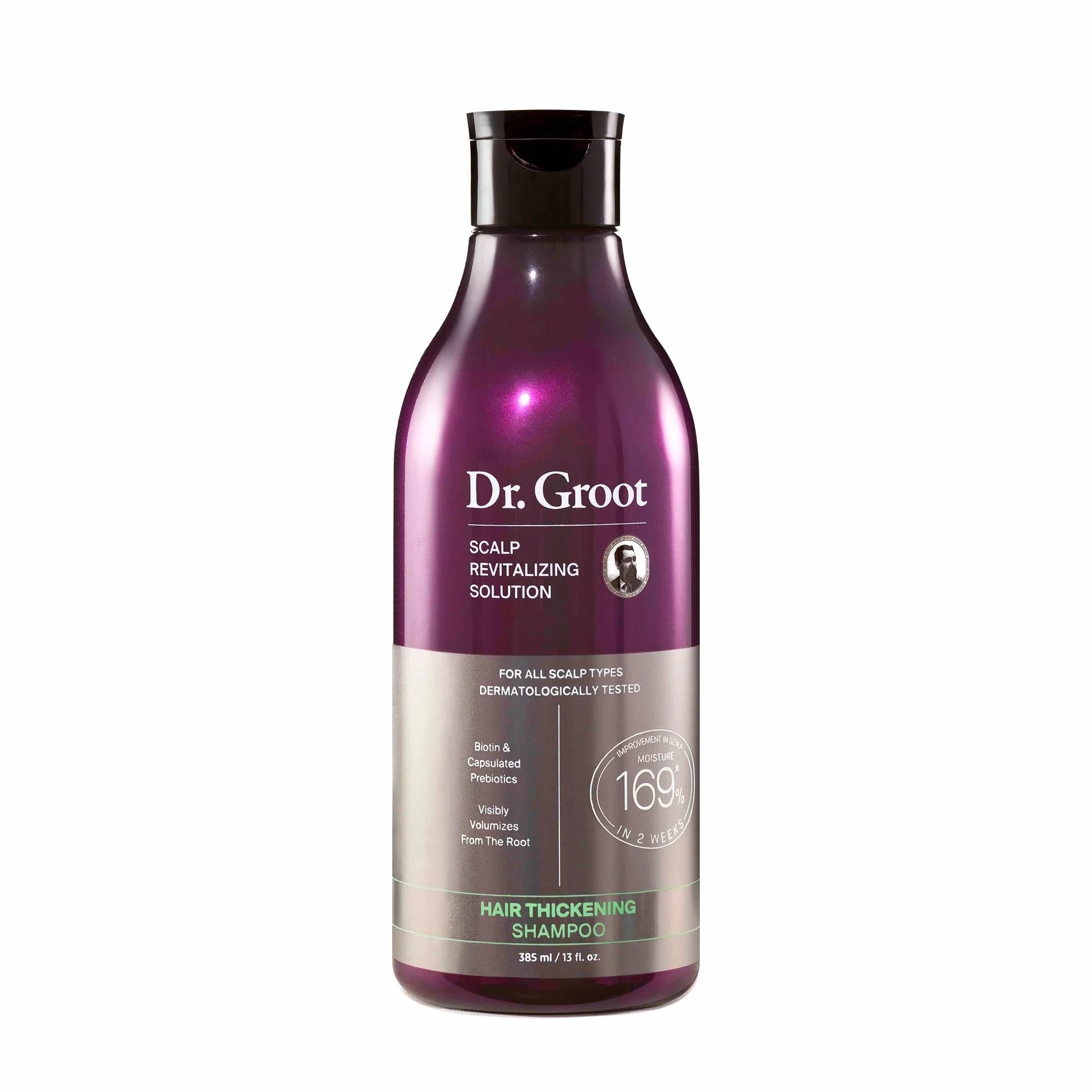Dr. Groot Scalp Revitalizing Solution Hair Thickening Shampoo | Mit Biotin und Prebiotics | Klinisch hilft sichtbar Volumize Thin, Damaged oder trockenes Haar, 385 ml