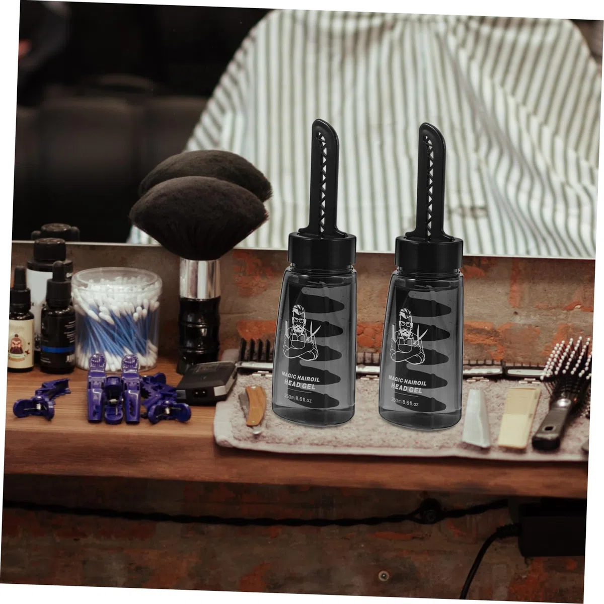 BESTYASH 3 Stück-pack Haargel für Männer 260ml Leichtes Styling Gel aus Kunststoff mit Applikatorflasche und Kamm für Barber und Leicht Kämmbares Haar