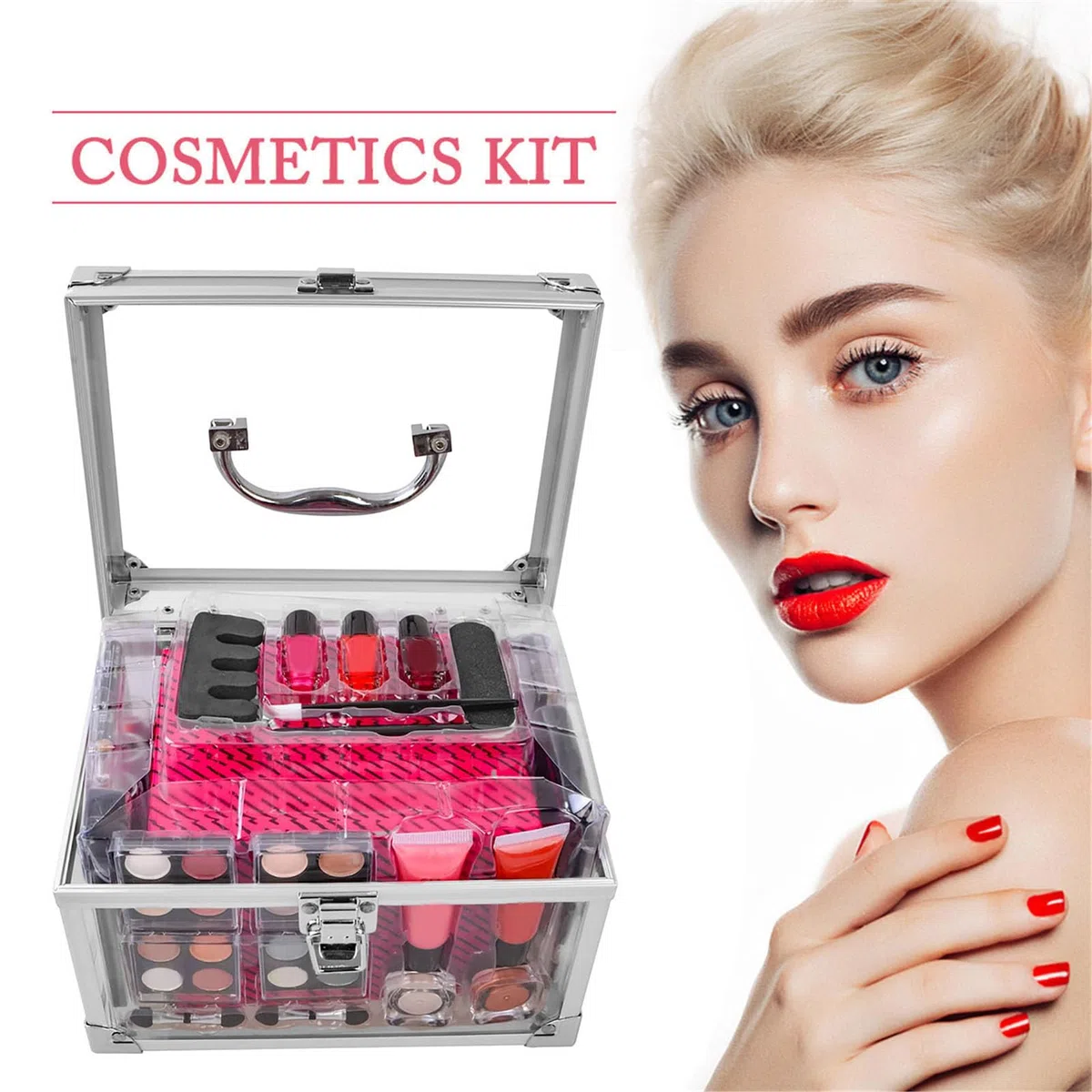 Makeup Starter Kit Für Anfänger Tragbares Reise-Makeup-Set Mit | Contour-Palette, Blush-Pinsel Mit Etui Für Jugendliche, Alltag, Reisen, Bühnenauftritte & Hochzeiten