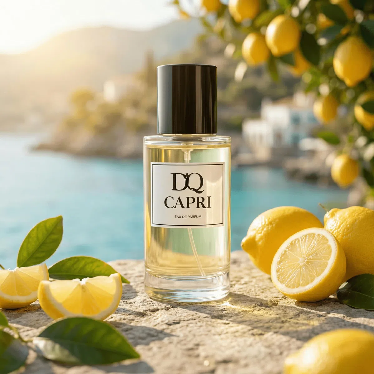 D'QAR Capri Eau de Parfum 50 ml – Frisch-zitrischer Unisex Duft mit italienischer Bergamotte, Neroli und Ingwer – Mediterraner Sommerduft