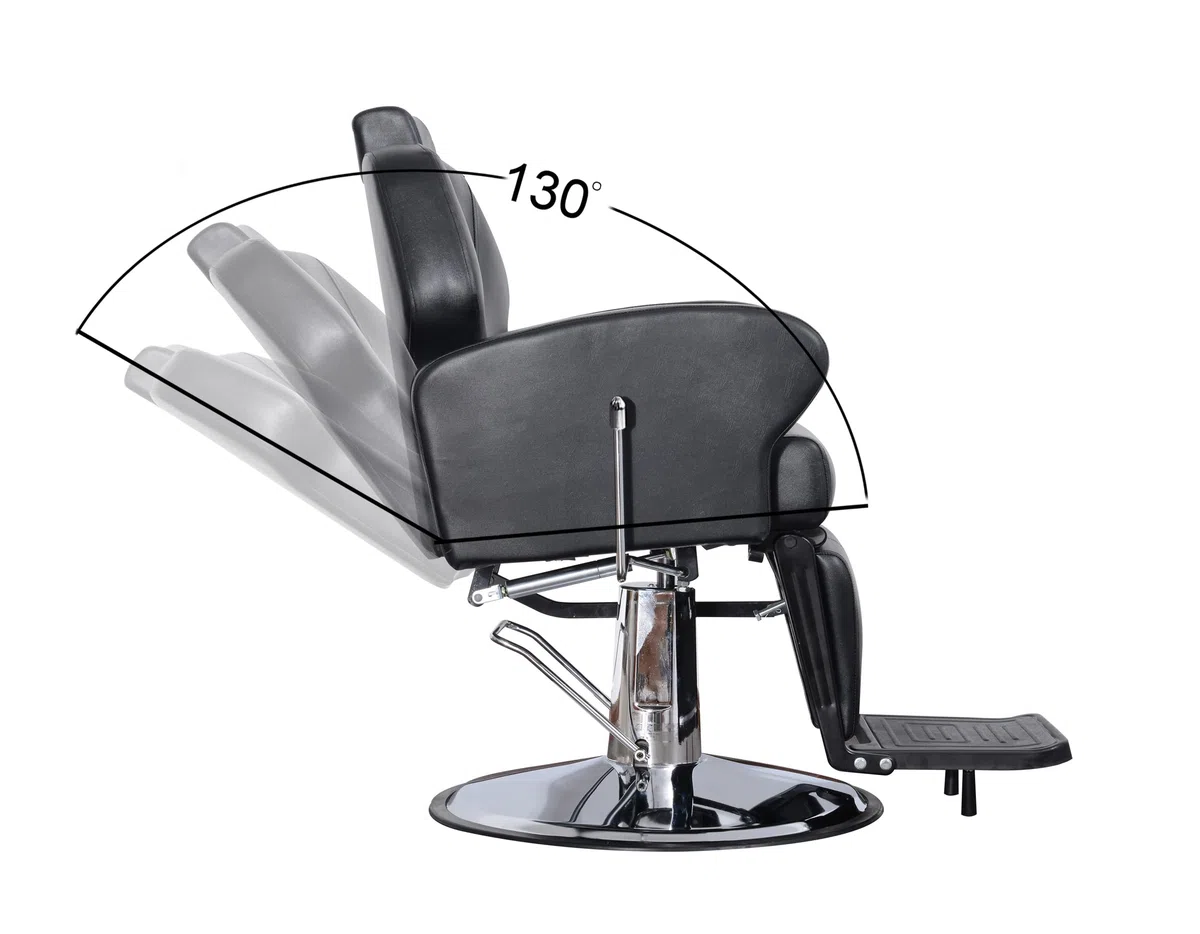 Barberpub Friseurstuhl 360° Drehbar Höhenverstellbar Hydraulikpumpe Kunstleder 8907BK