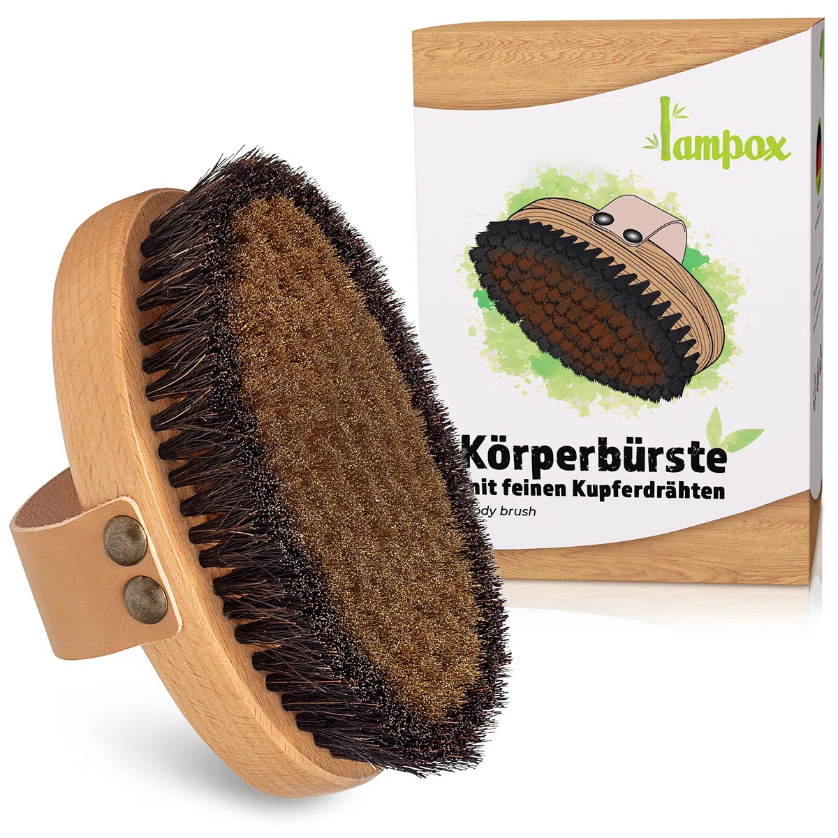 Kupferbürste Körperbürste mit feinen Kupferdrähten Trockenbürste Lymphdrainage