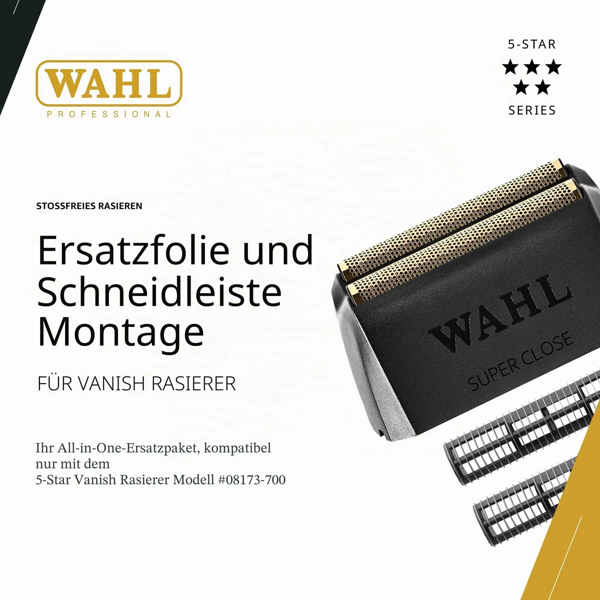 WAHL Vanish Foil, Ersatzteile, Schneidsätze & Schneidevorrichtung, Mobiler Rasierer, Präzisionsschnitt, Pflegezubehör, Ersatzteile, Herrenpflege, Rasierer-Ersatzteile, Gold, Hautfreundlich, Vanish