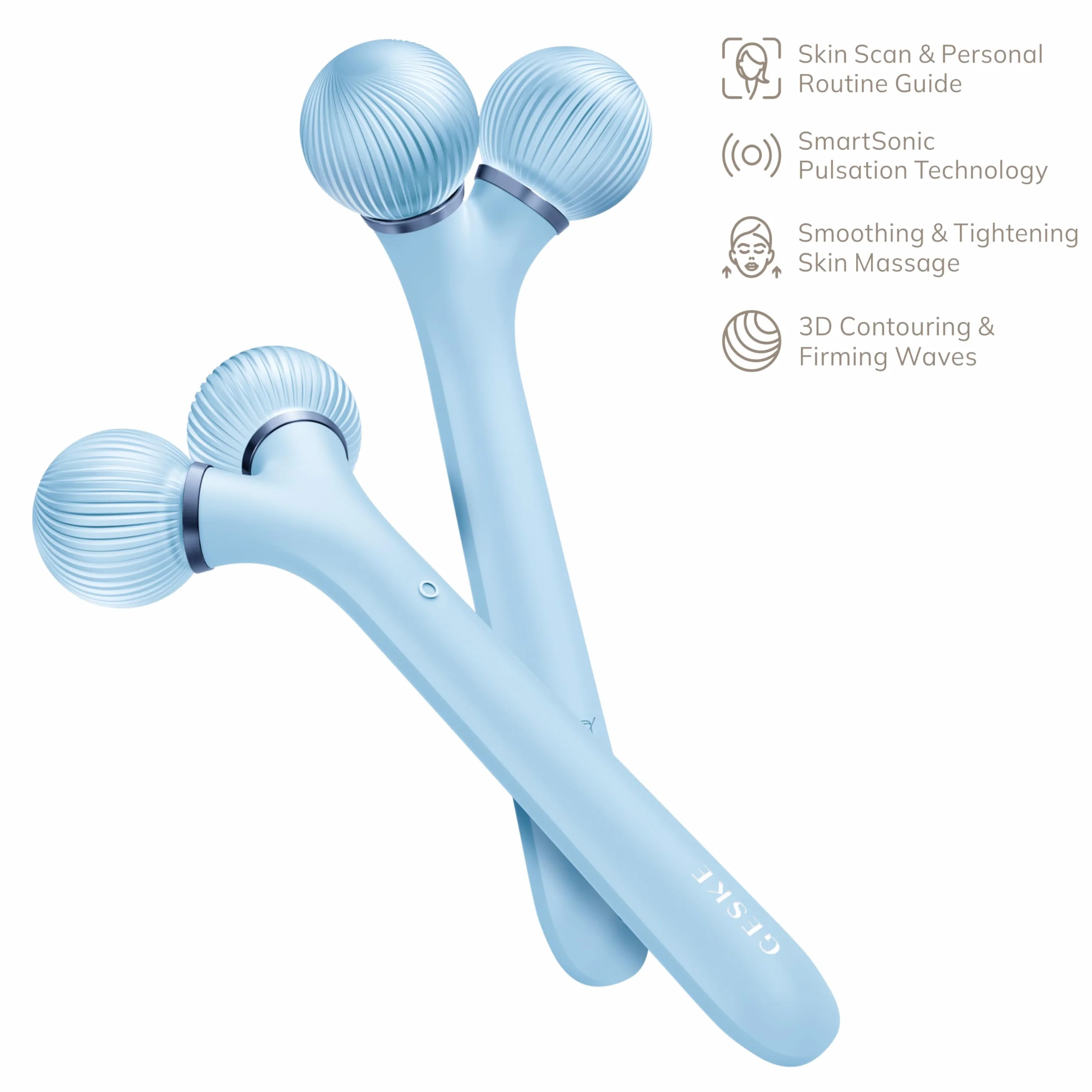 GESKE | SmartAppGuided™ Sonic Facial Roller | 4 in 1 | Gerät für Gesicht | Derma Roller | Professioneller Gesichtsroller | Strafft und definiert die Haut im Gesicht
