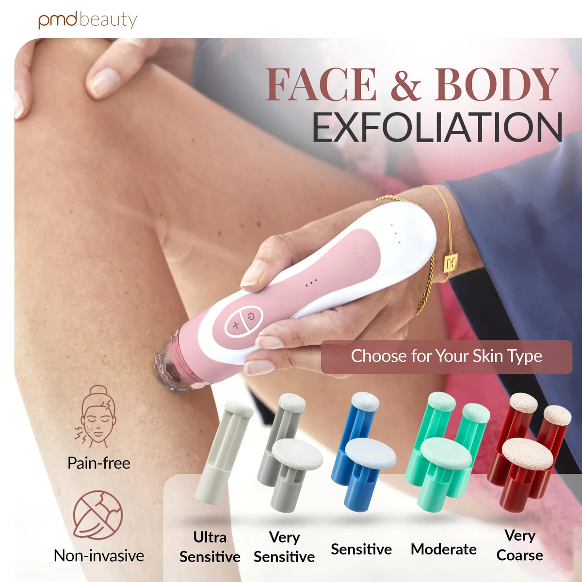 PMD Beauty Personal Microderm Elite Pro – At-Home Mikrodermabrasion Maschine mit Kit für Gesicht und Körper