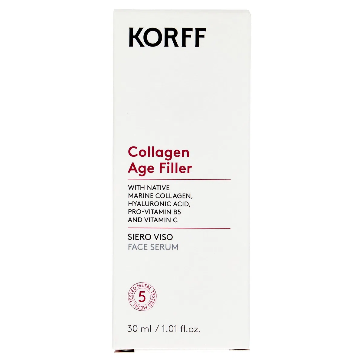 Korff Anti-Aging Gesichtsserum, Collagen Age Filler, intensive Korrektur gegen Falten und tiefe Feuchtigkeit, Meereskollagen, Hyaluronsäure und Vitamine, 30 ml
