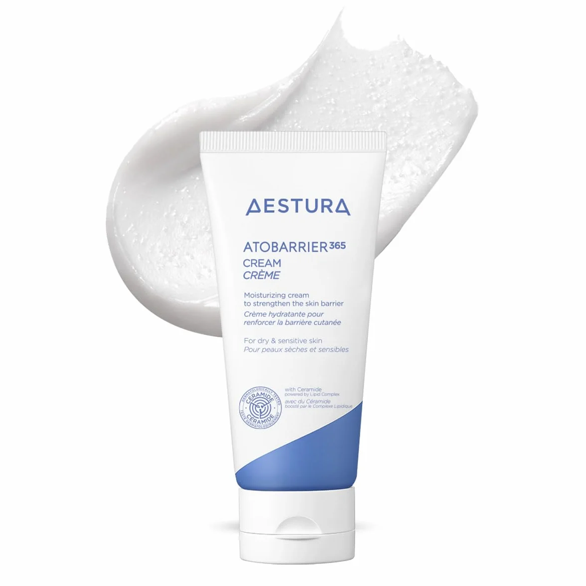 AESTURA ATOBARRIER365 CREAM mit Ceramid Korean skincare 120 Std. Feuchtigkeitspflege mit Sichtbare Kapsel Gesichtscreme für trockene & empfindliche Haut Dermatologisch getestet 80mL