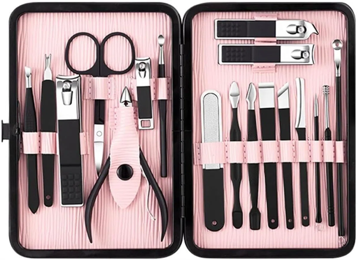 18-teiliges Nagelknipser-Set aus Edelstahl, Nagelschneider, scharfe Pediküre-Schere, Maniküre-Werkzeug-Set