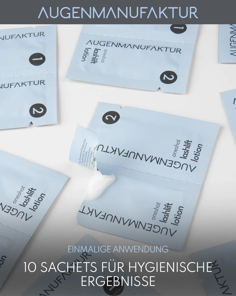 Augenmanufaktur Wimpernlifting-Lotion Doppelkammer Sachets Lotion #1 und #2 á 10 Stück mit je 1 ml - macht Wimpern formbar und fixiert sie