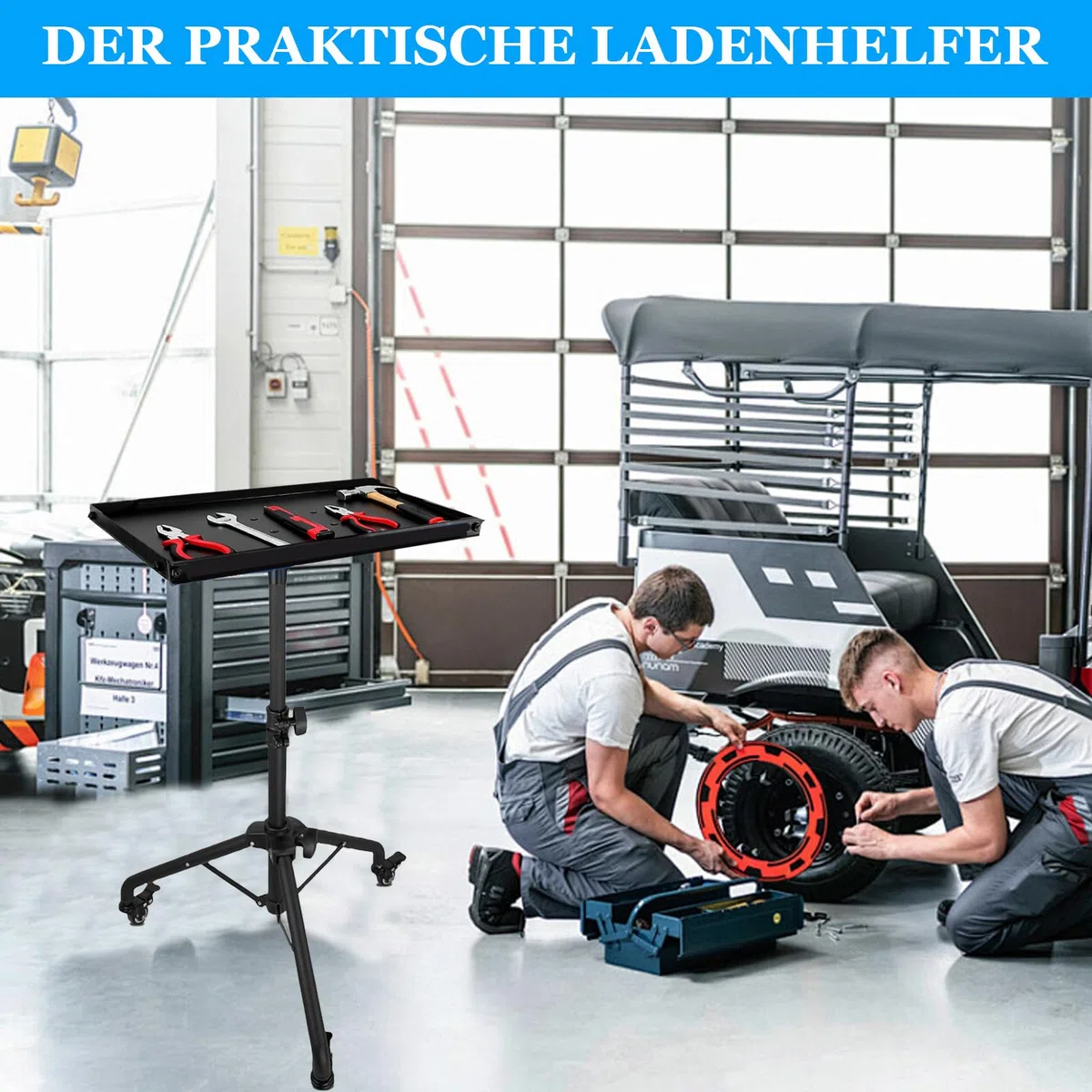 Höhenverstellbarer Tattoo Tablettwagen mit Rädern, Mobile Werkbank, Tattoo-Ständer Rolltablett für Studio, 360° Zubehör Trolley
