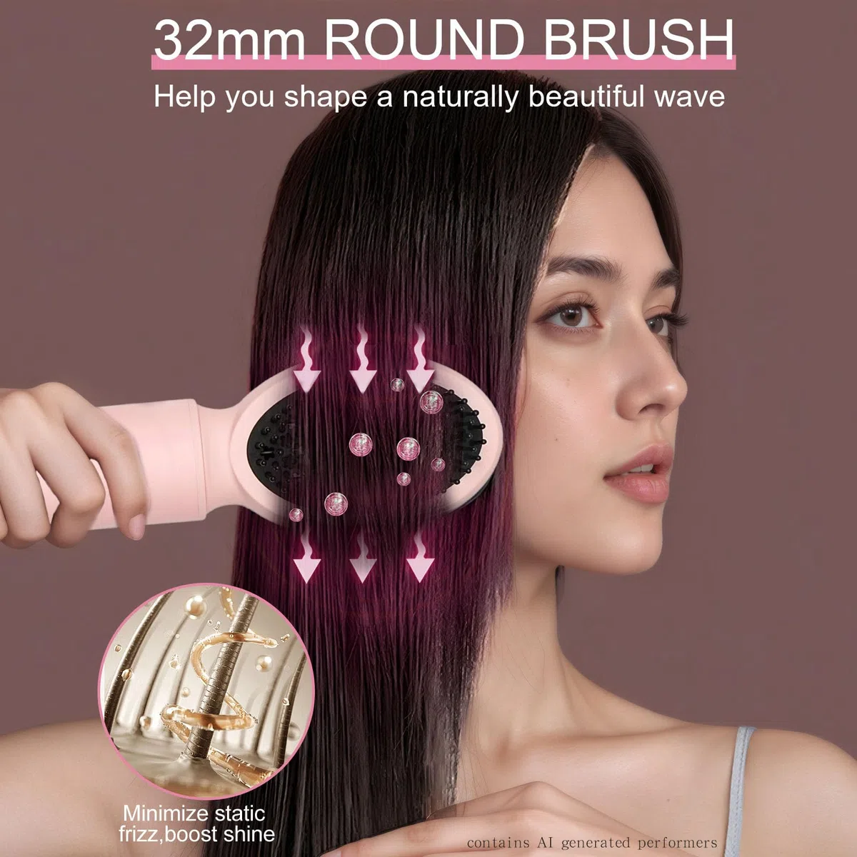 Dryhsip Warmluftbürste, 9 in 1 Hairstyler, Föhnbürste mit Ionen-Technologie, Airstyler mit Diffuser Haare Föhn Glätten,Lockenstab Automatisch, Haarglätter，Flex Temperaturen，Eurostecker