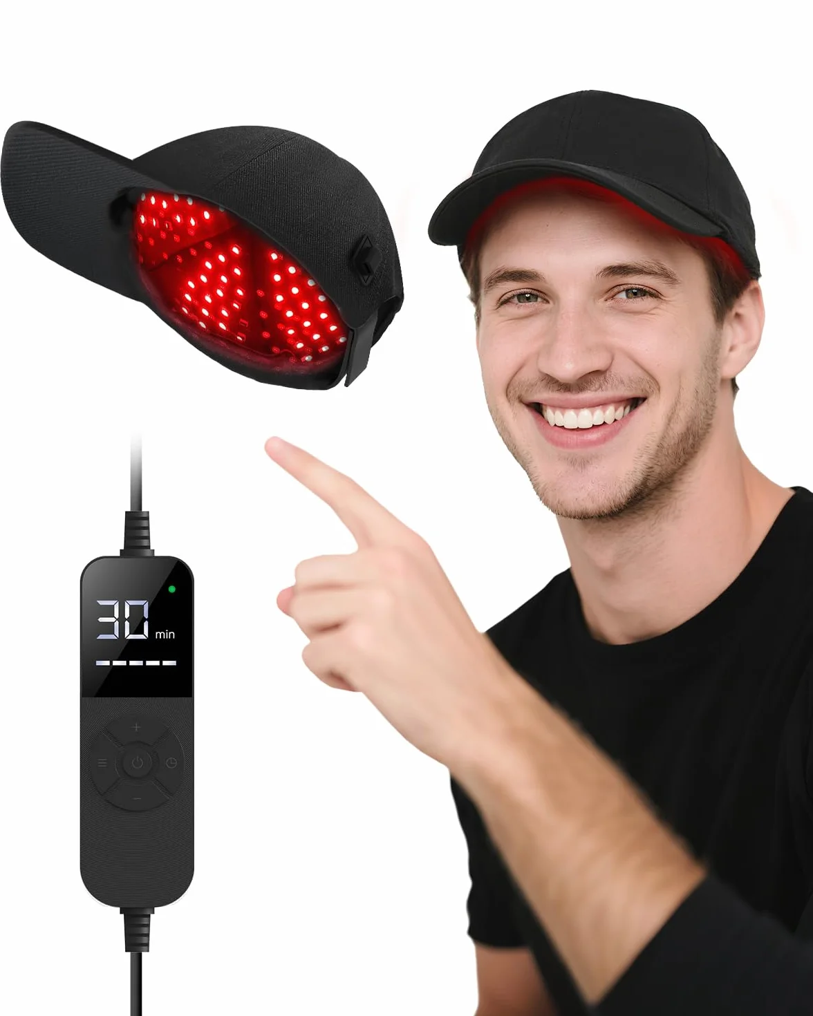 Rotlicht-Haarwachstum Cap,200 LED-Lampenperlen Therapiekappe,460nm 850nm 940nm