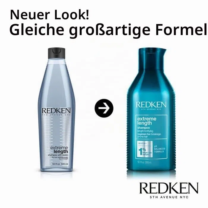 Redken Pflegeset für lange und starke Haare, Anti Haarbruch, Mit Biotin, Extreme Length 300 ml & Conditioner 300 ml