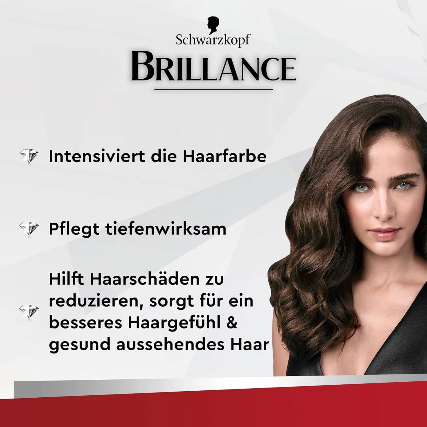 Brillance Glanz-Behandlung, Haar Glossing intesives Rot (6 x 150 ml), temporäre Haarfarbe, die wie eine Haarmaske angewendet werden kann, hält bis zu 6 Haarwäschen